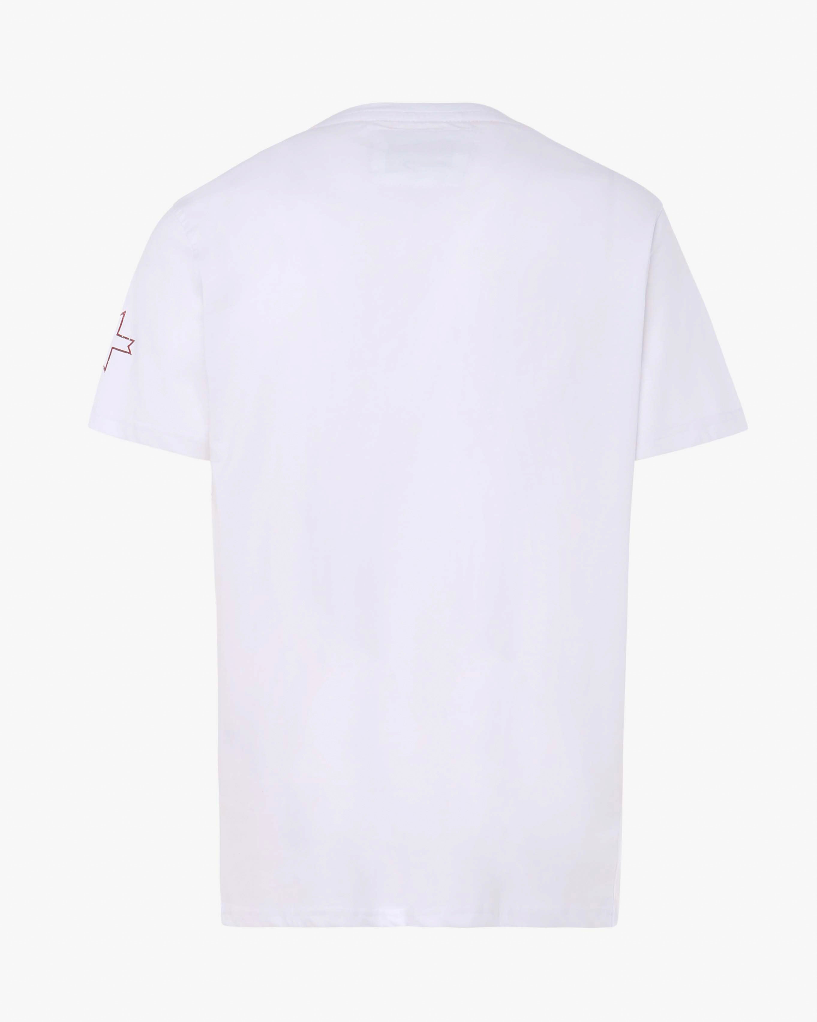 T-shirt con stampa e logo su manica