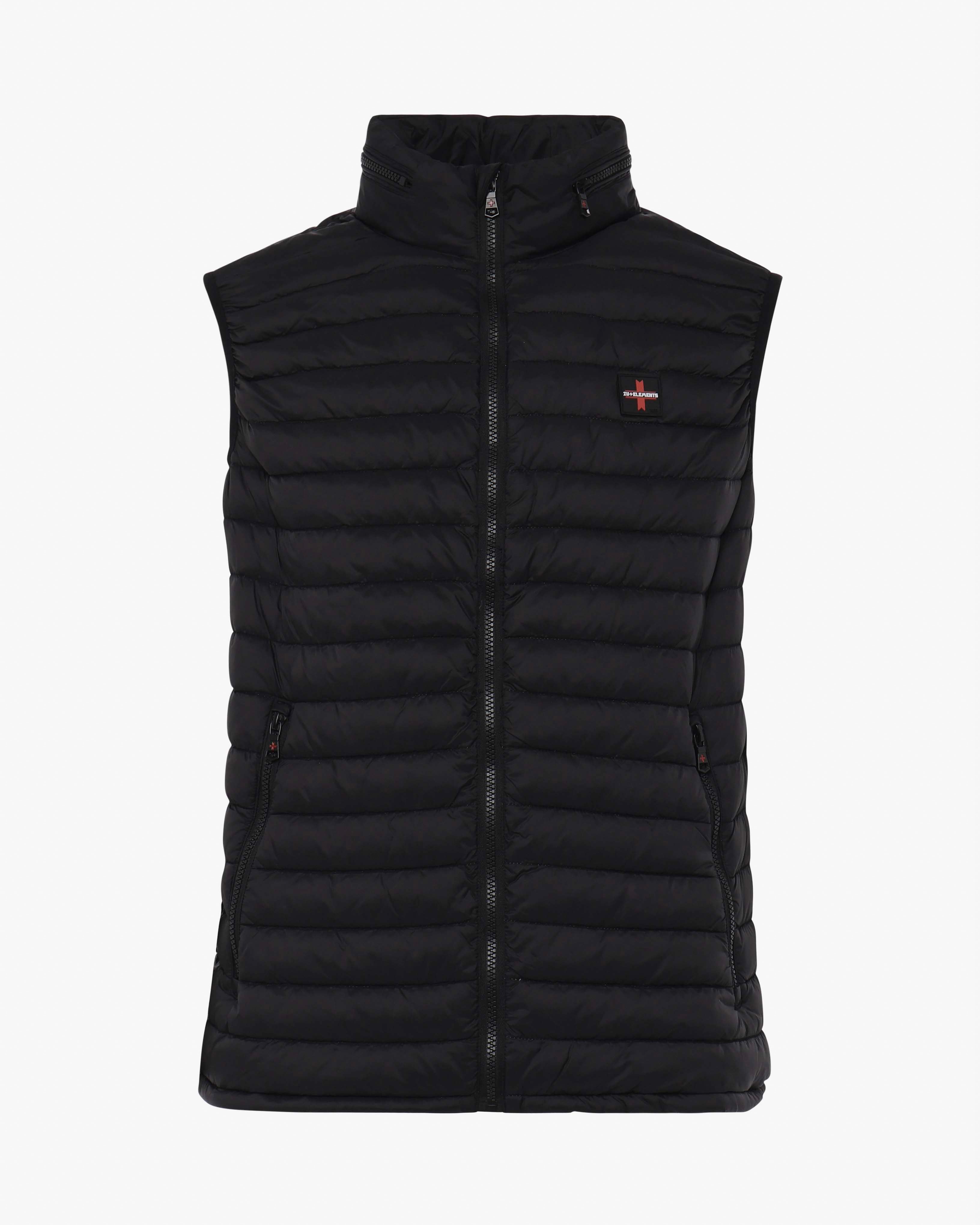 Quilted vest with removable hood 