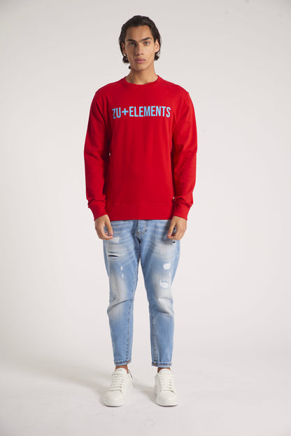 Crew-neck sweatshirt with print on the front