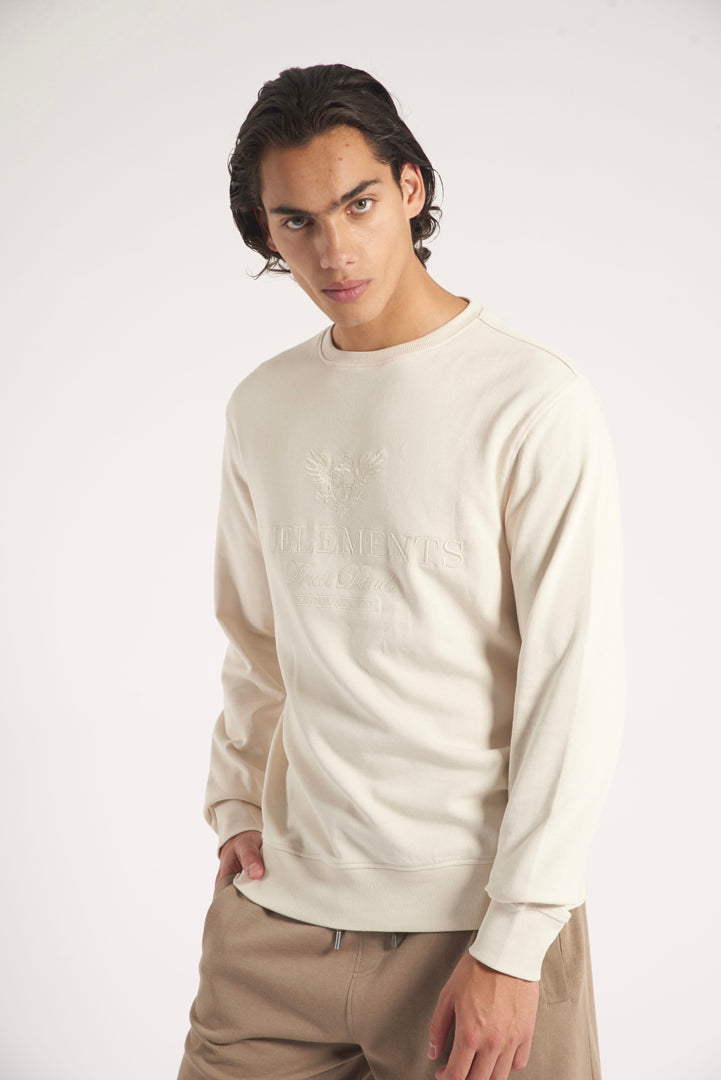 Sweatshirt with crew neck and tone-on-tone logo 