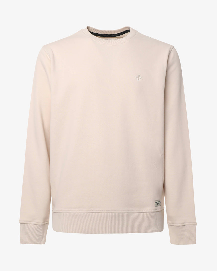 Crewneck sweatshirt with micrologo in tone