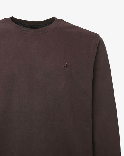 Crewneck sweatshirt with micrologo in tone