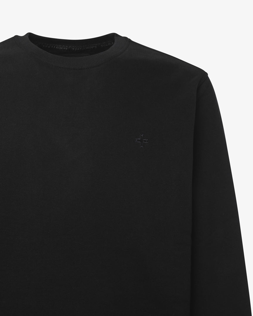 Crewneck sweatshirt with micrologo in tone