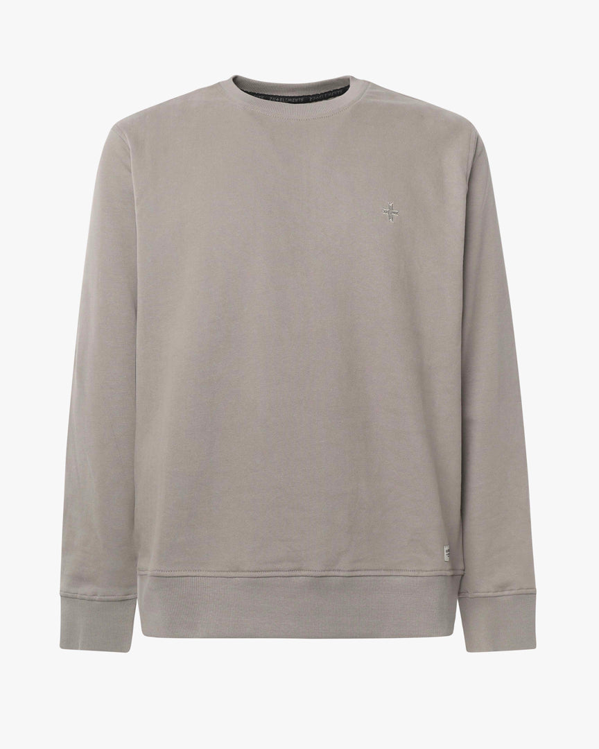 Crewneck sweatshirt with micrologo in tone