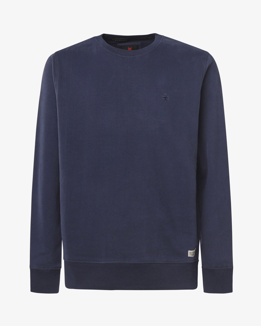 Crewneck sweatshirt with micrologo in tone