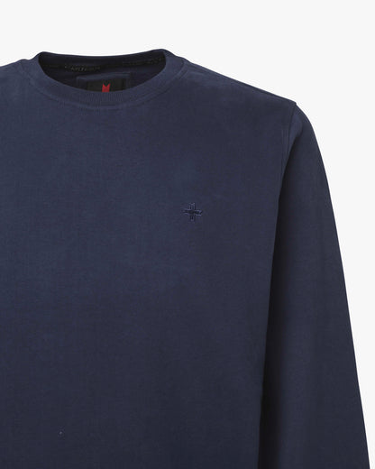 Crewneck sweatshirt with micrologo in tone