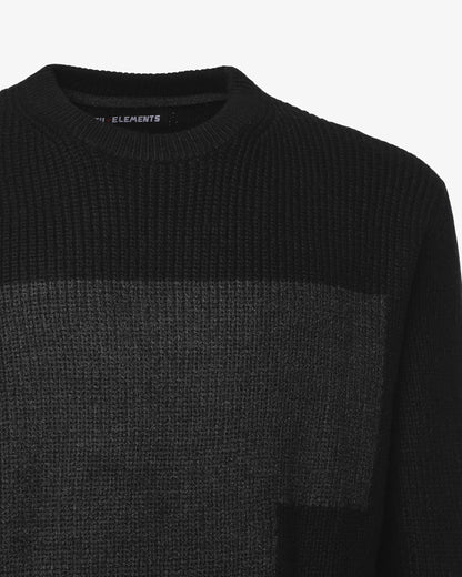 Crewneck sweater with checked pattern